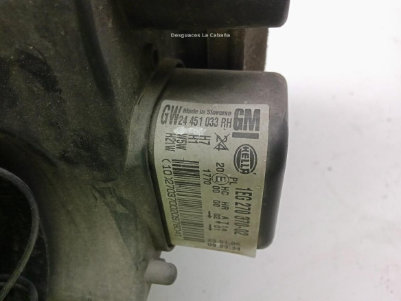 24451033RH FARO DERECHO OPEL ASTRA H (A04)|Desguaces La Cabaña