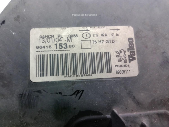 9641615380 FARO DERECHO PEUGEOT 307 Break (3E)|Desguaces La Cabaña
