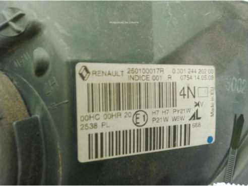 260100017R FARO DERECHO RENAULT MEGANE III Fastback (BZ0_)|Desguaces La Cabaña