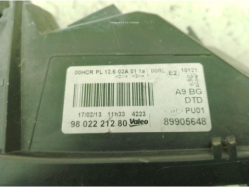 9802221280 FARO DERECHO PEUGEOT 208|Desguaces La Cabaña