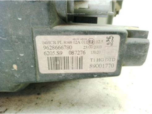 9628666780 FARO DERECHO PEUGEOT 206|Desguaces La Cabaña