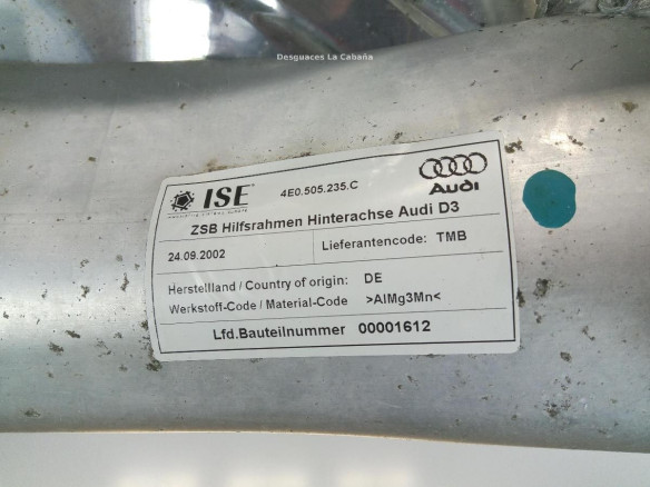 4E0505235H  CUNA TRA AUDI A8 (4E2, 4E8)|Desguaces La Cabaña