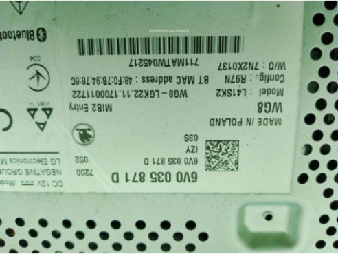 6V0035871D MODULO RADIO SKODA FABIA III (NJ3)|Desguaces La Cabaña
