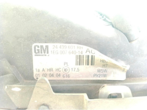 24439601RH FARO DERECHO OPEL ASTRA G Fastback (T98)|Desguaces La Cabaña