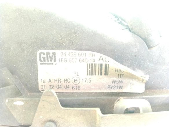 24439601RH FARO DERECHO OPEL ASTRA G Fastback (T98)|Desguaces La Cabaña
