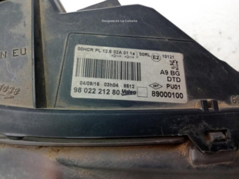 9802221280 FARO DERECHO PEUGEOT 208|Desguaces La Cabaña