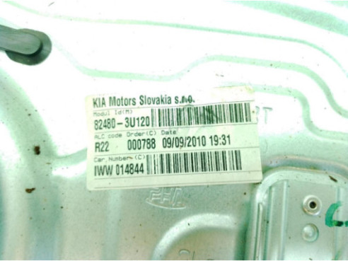 824803U120 ELEVALUNAS PUERTA LAT DEL DER KIA SPORTAGE (SL)|Desguaces La Cabaña