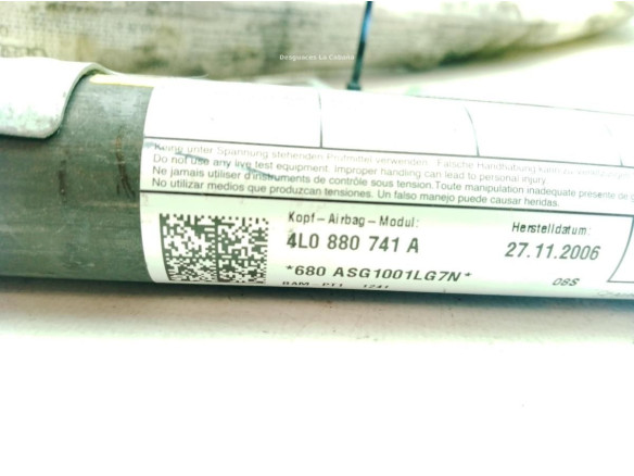 4L0880741A AIRBAG CORTINA IZQ AUDI Q7 (4LB)|Desguaces La Cabaña