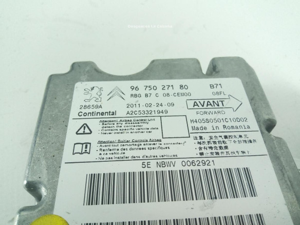 9675027180 CENTRALITA AIRBAG CITROEN C4 II (B7) |Desguaces La Cabaña