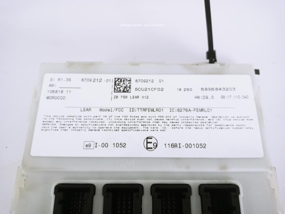 870921201 CAJA FUSIBLES INTERIOR (BSI) BMW 3 Touring (F31) |Desguaces La Cabaña