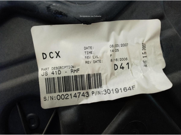 ELEVALUNAS PUERTA LAT DEL DER DODGE AVENGER|Desguaces La Cabaña