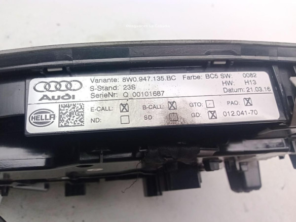 8W0947135BC PLAFON DEL AUDI A4 Avant (8W5, B9)|Desguaces La Cabaña