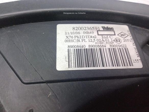 8200236591 FARO DERECHO NISSAN KUBISTAR Furgón (X76)|Desguaces La Cabaña