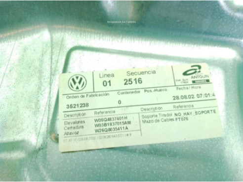 3521238 ELEVALUNAS PUERTA LAT DEL IZQ VW POLO (9N_)|Desguaces La Cabaña