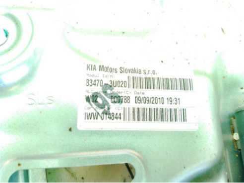 834703U020 ELEVALUNAS PUERTA LAT TRA IZQ KIA SPORTAGE (SL)|Desguaces La Cabaña