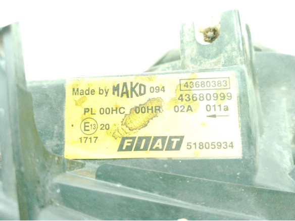 43690383 FARO DERECHO FIAT DOBLO Cargo (223_)|Desguaces La Cabaña