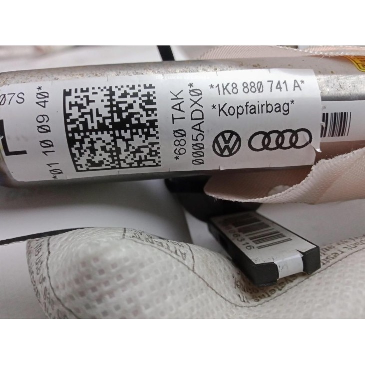 1K8880741A AIRBAG CORTINA IZQ VW SCIROCCO (137, 138) |Desguaces La Cabaña