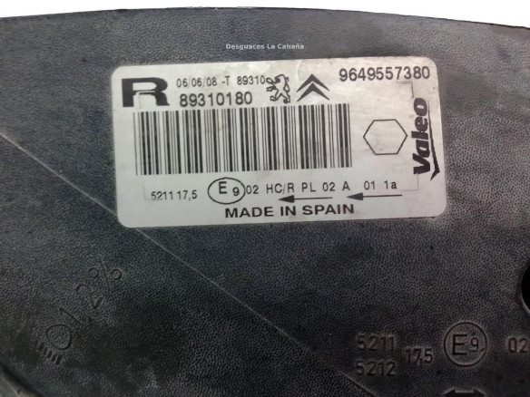9649557380 FARO DERECHO CITROEN XSARA PICASSO (N68)|Desguaces La Cabaña