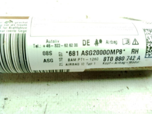 8T0880742A AIRBAG CORTINA DER AUDI A5 (8T3)|Desguaces La Cabaña