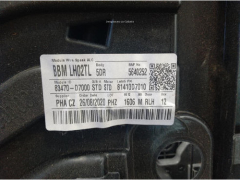 83470D7000 ELEVALUNAS PUERTA LAT TRA IZQ HYUNDAI TUCSON (TL)|Desguaces La Cabaña