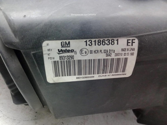 13186381EF FARO IZQUIERDO OPEL CORSA D (S07)|Desguaces La Cabaña