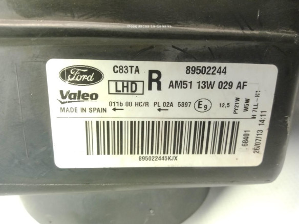 89502244 FARO DERECHO FORD C-MAX II (DXA/CB7, DXA/CEU) |Desguaces La Cabaña