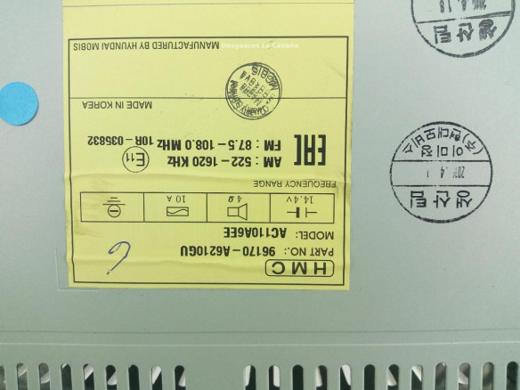 96170A6210GU MODULO RADIO HYUNDAI i30 (GD) |Desguaces La Cabaña