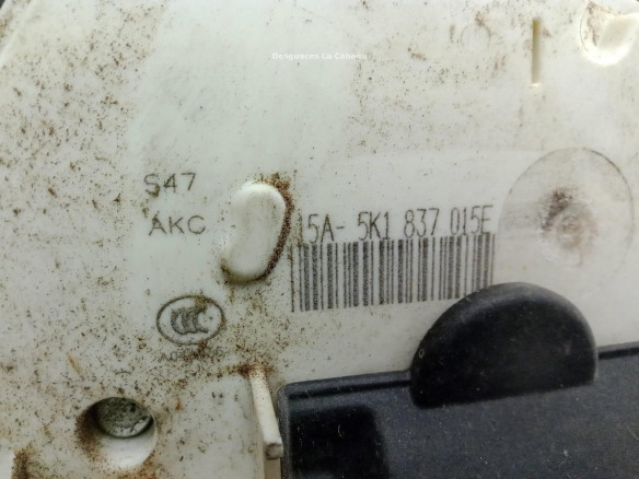 5K1837015F CERRADURA PUERTA LAT DEL IZQ SEAT LEON (5F1)|Desguaces La Cabaña