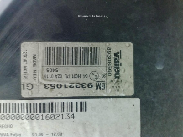 93321053 FARO DERECHO OPEL MERIVA A Limusina (X03)|Desguaces La Cabaña