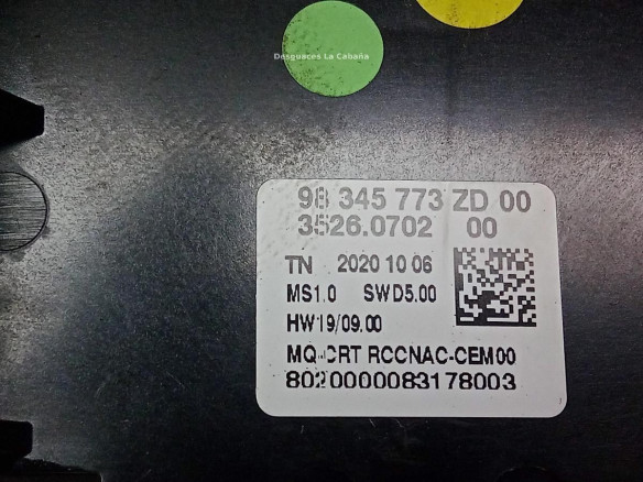 98345773ZD DISPLAY CITROEN BERLINGO (ER_, EC_)|Desguaces La Cabaña