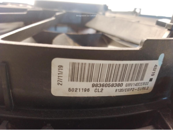 9836058380 ELECTROVENTILADOR CITROEN C5 AIRCROSS|Desguaces La Cabaña