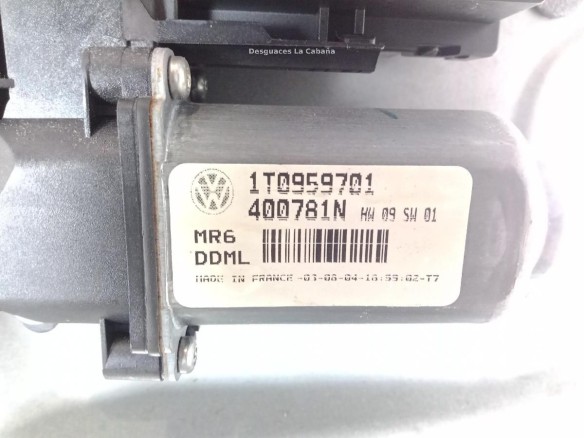 1T0959701 ELEVALUNAS PUERTA LAT DEL IZQ VW CADDY III Furgón (2KA, 2KH, 2CA, 2CH) |Desguaces La Cabaña