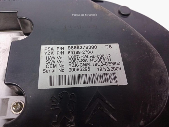 9666276380, CUADRO INSTRUMENTOS PEUGEOT 3008 Limusina (0U_)|Desguaces La Cabaña