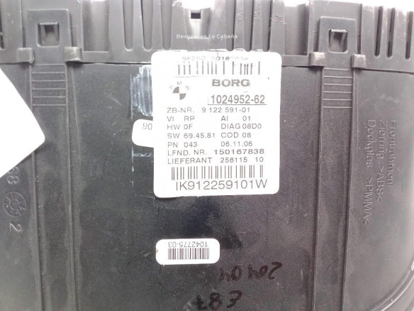 102495221, CUADRO INSTRUMENTOS BMW 1 (E87)|Desguaces La Cabaña