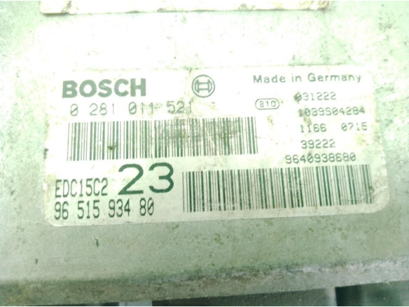 9651593480,0281011521, CENTRALITA MOTOR CITROEN XSARA PICASSO (N68)|Desguaces La Cabaña
