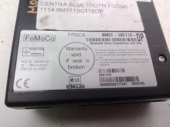 8M5T19C112DP CENTRALITA BLUETOOTH FORD FOCUS III|Desguaces La Cabaña