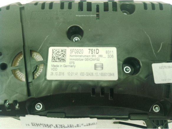 5F0920751D CUADRO INSTRUMENTOS SEAT LEON ST (5F8)|Desguaces La Cabaña