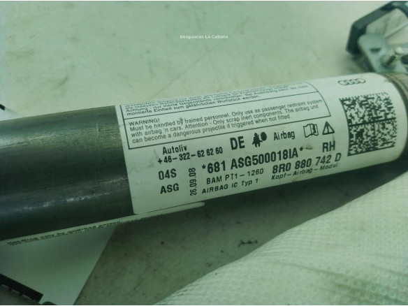 8R0880742D AIRBAG CORTINA DER AUDI Q5 (8RB)|Desguaces La Cabaña