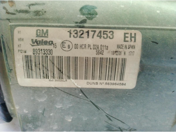 93189361 FARO IZQUIERDO OPEL CORSA D (S07)|Desguaces La Cabaña