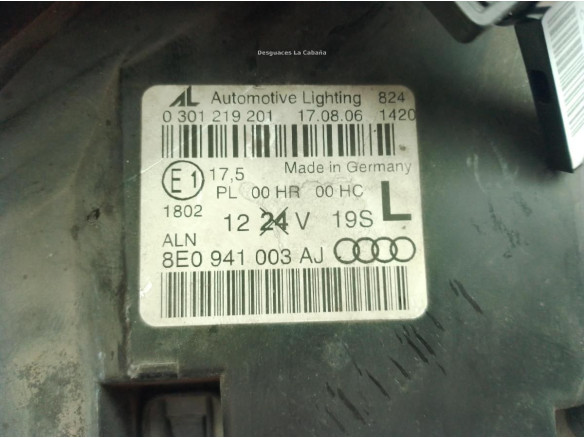 8E0941003AJ FARO IZQUIERDO AUDI A4 Avant (8ED, B7)|Desguaces La Cabaña