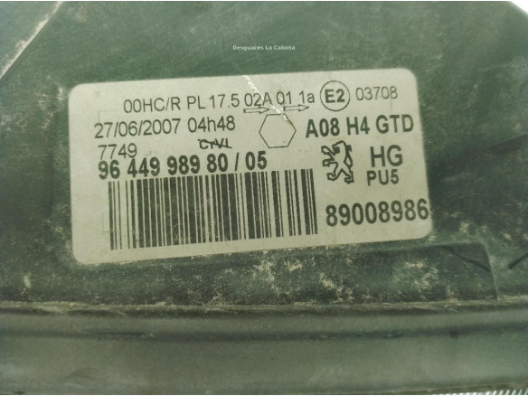 620851 FARO IZQUIERDO PEUGEOT 1007 (KM_)|Desguaces La Cabaña