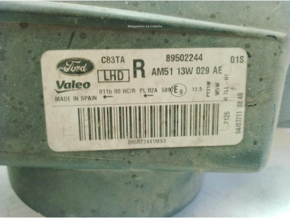 1787127 FARO DERECHO FORD C-MAX II (DXA/CB7, DXA/CEU)|Desguaces La Cabaña