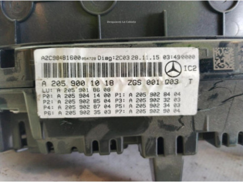 A2059008329 CUADRO INSTRUMENTOS MERCEDES BENZ CLASE C Coupé (C205)|Desguaces La Cabaña