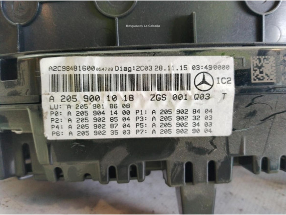 A2059008329 CUADRO INSTRUMENTOS MERCEDES BENZ CLASE C Coupé (C205)|Desguaces La Cabaña