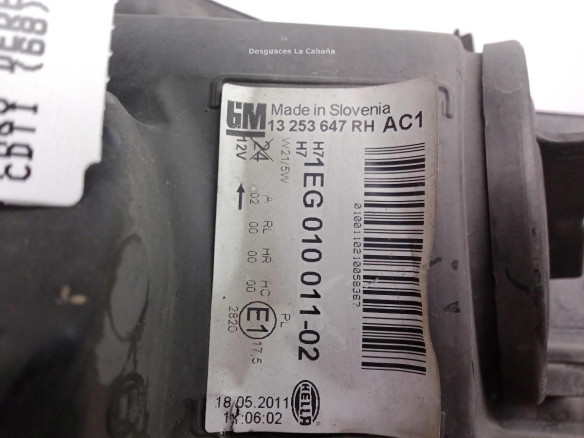 13253647 FARO DERECHO OPEL ASTRA J (P10)|Desguaces La Cabaña