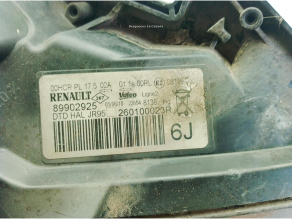 260108250R FARO DERECHO RENAULT GRAND SCENIC III (JZ0/1_)|Desguaces La Cabaña