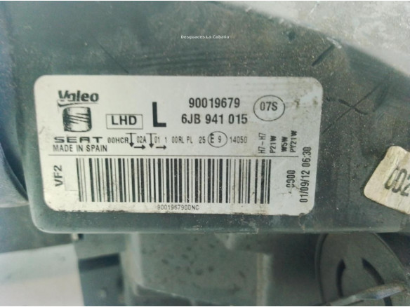 6JB941015 FARO IZQUIERDO SEAT TOLEDO IV (KG3)|Desguaces La Cabaña
