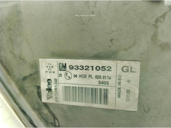 93321052 FARO IZQUIERDO OPEL MERIVA A Limusina (X03)|Desguaces La Cabaña