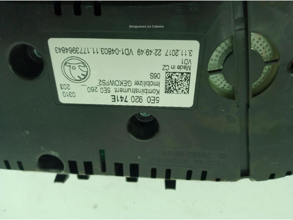 5E0920781E CUADRO INSTRUMENTOS SKODA OCTAVIA III Combi (5E5)|Desguaces La Cabaña