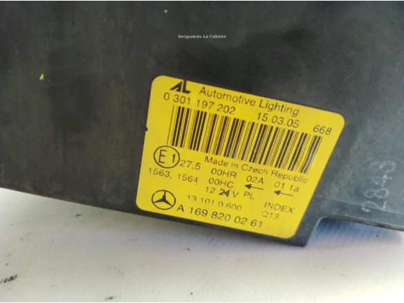 A1698200261 FARO DERECHO MERCEDES BENZ CLASE A (W169)|Desguaces La Cabaña